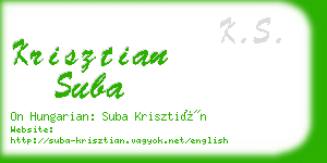 krisztian suba business card